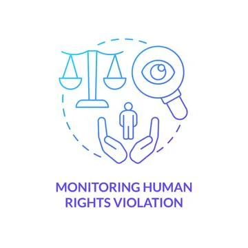 Monitoring human rights violation blue gradient concept icon 스톡 일러스트