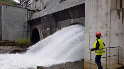 Monitoring of hydroelectric turbines. Stock Footage 90630439