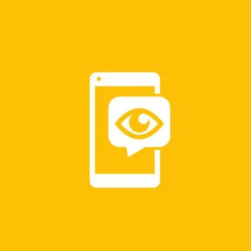 Monitoring icon, eye on smartphone screen, vector Stock Illustration