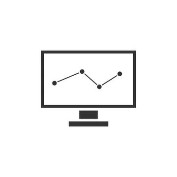 Monitoring icon flat Stock Illustration