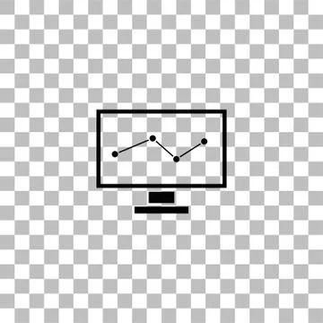 Monitoring icon flat Stock Illustration