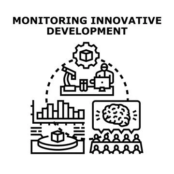 Monitoring innovative development strategy planning process 库存插图