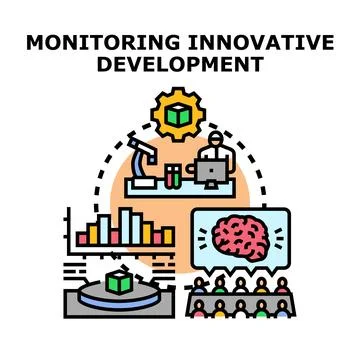 Monitoring innovative development strategy planning process Stock Illustration