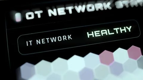 Monitoring interface marks the IT network healthy Stock Photos