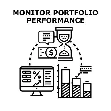 Monitoring investment portfolio performance using digital analytics tools Stock Illustration