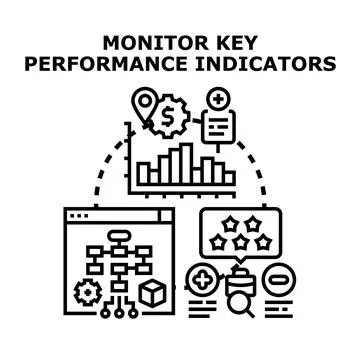 Monitoring key performance indicators for business success イラスト素材