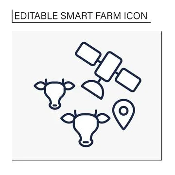 Monitoring line icon Stock Illustration