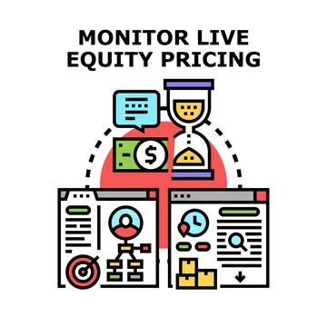 Monitoring live equity pricing for financial market analysis Stock Illustration