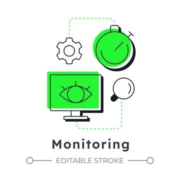 Monitoring modern linear concept icon Stock Illustration