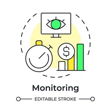 Monitoring multi color concept icon Stock Illustration