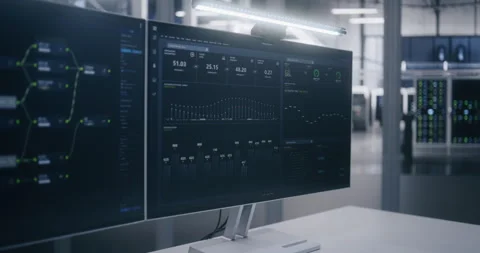 Monitoring Network Flow and System Performance Stock Footage 325421832