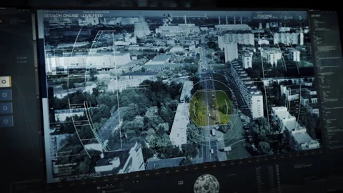 Monitoring Network Moving Target Position Scan Via Modern Computer Program Stock Footage 318072684