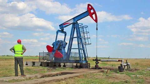 Monitoring oil pump. Stock Footage 39762296