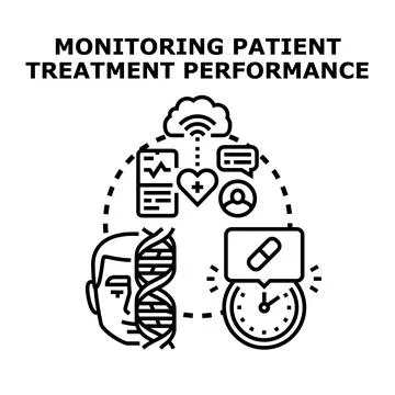 Monitoring patient treatment performance digital health concept 스톡 일러스트