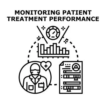 Monitoring patient treatment performance progress data Stock Illustration