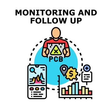 Monitoring pcb contamination and hazardous substance follow up Stock Illustration