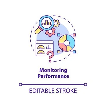 Monitoring performance concept icon Stock Illustration