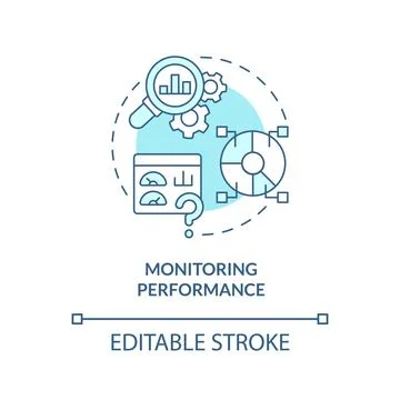 Monitoring performance turquoise concept icon イラスト素材