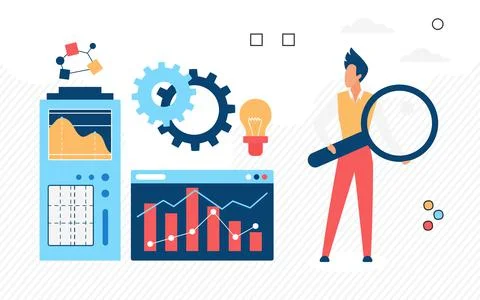 Monitoring practice web programming design process Stock Illustration