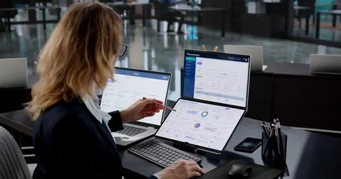 Monitoring Privacy And Data Compliance In Business With Digital Dashboard Stock Photos