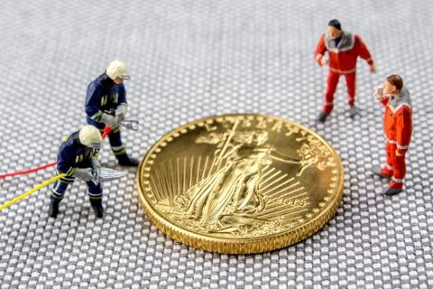 Monitoring the problem with historic prices of precious metals, gold especial Stock Photos
