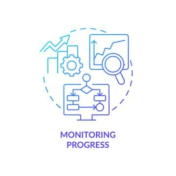 Monitoring progress blue gradient concept icon 库存插图