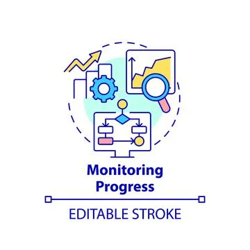Monitoring progress concept icon Stock Illustration