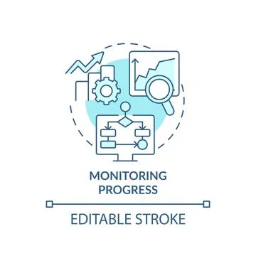 Monitoring progress turquoise concept icon Stock Illustration