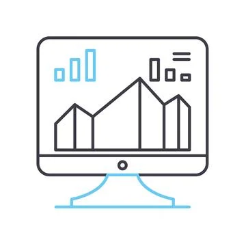 Monitoring project data line icon, outline symbol, vector illustration, concept Stock Illustration