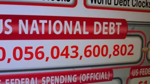 Monitoring Real-Time US National and State Debt Updates 库存影片 342989463