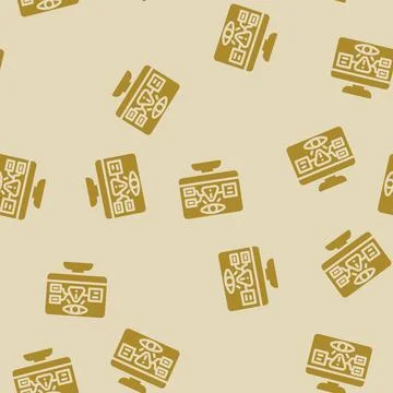 Monitoring risk glyph vector seamless pattern Stock Illustration