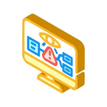 Monitoring risk isometric icon vector illustration Illustrazione stock