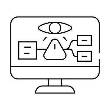 Monitoring risk line icon vector illustration Ilustração Stock