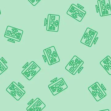 Monitoring risk line vector seamless pattern Stock Illustration