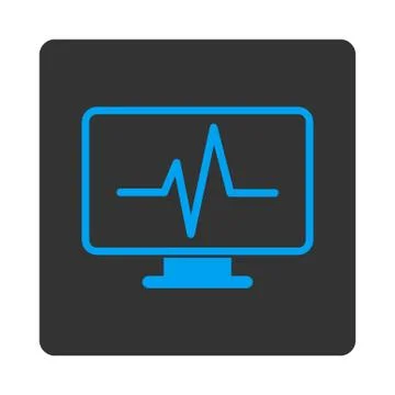 Monitoring Rounded Square Button Stock Illustration