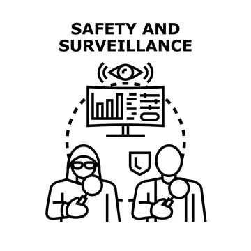 Monitoring security and surveillance systems for personal protection Stock Illustration
