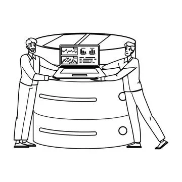 Monitoring server console vector イラスト素材