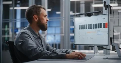 Monitoring Server Facility Operations Through Real Time Infrastructure Dashboard Stock Photos