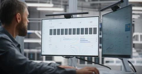 Monitoring Server Facility Operations Through Real Time Infrastructure Dashboard Stock Photos