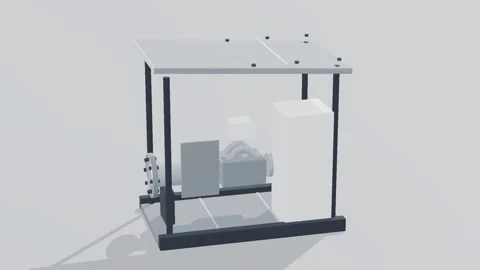 Monitoring skid carbon capture 3d loop white background 3D animation seamless Stock Footage 341848909