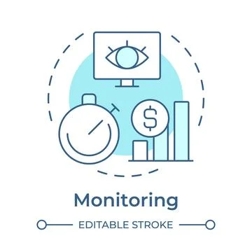 Monitoring soft blue concept icon Stock Illustration
