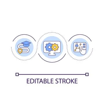 Monitoring student progress remotely loop concept icon 스톡 일러스트