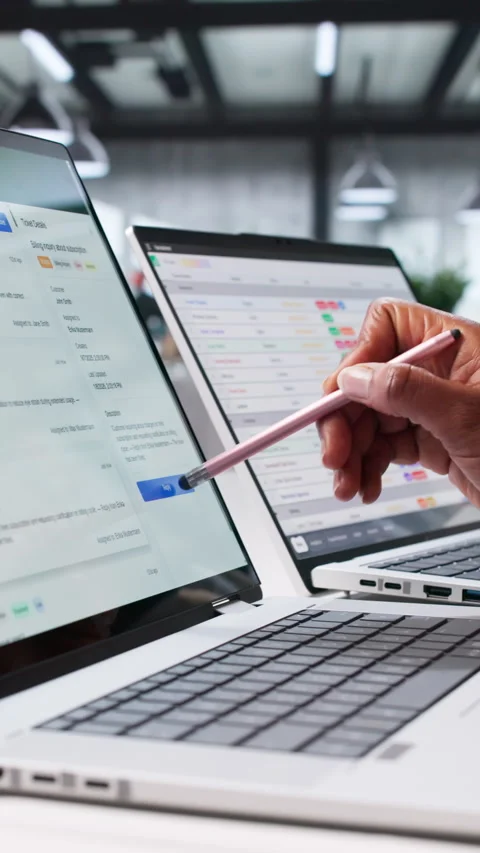 Monitoring Support Tickets On Computer Stock Footage 327526759