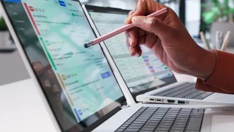 Monitoring Support Tickets On Computer Stock Footage 328713382