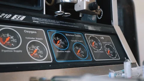 Monitoring surgery oxygen. Stock Footage 126394295