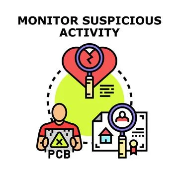 Monitoring suspicious activity for security and investigation Stock Illustration