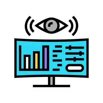 Monitoring system color icon vector illustration Stock Illustration