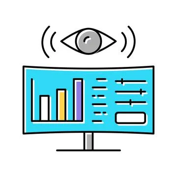 Monitoring system color icon vector illustration Stock Illustration