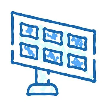 Monitoring system displaying multiple security camera feeds Stock Illustration