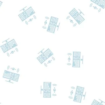 Monitoring system glyph seamless pattern Stock Illustration